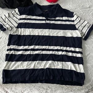 Banana Republic Dark Blue and White Polo Shirt